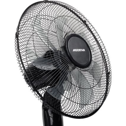 Aigostar - Ventilateur sur pied 50W/230V 130 cm noir + télécommande