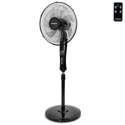Aigostar - Ventilateur sur pied 50W/230V 130 cm noir + télécommande