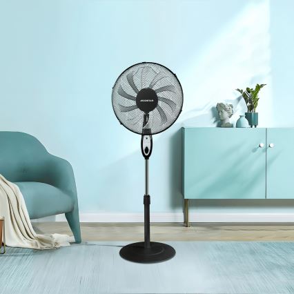 Aigostar - Ventilateur sur pied 55W/230V 130 cm noir + télécommande
