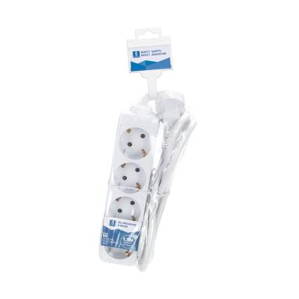 Aigostar - Verlengsnoer 4Z Type F 1,5m wit SCHUKO