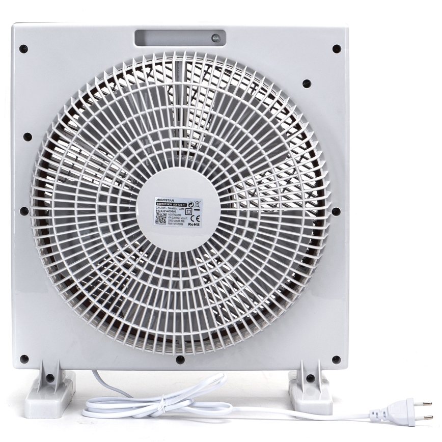 Aigostar - Vloerventilator 35W/230V Ø 30 cm wit/grijs