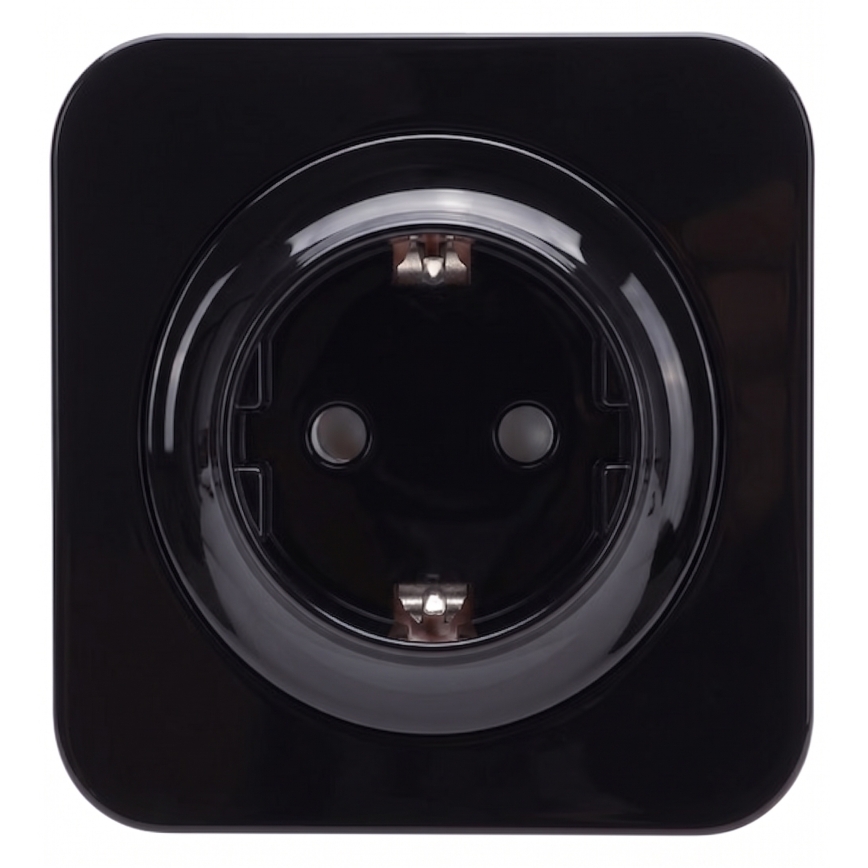 Aigostar - Wandcontactdoos met afdekraam SCHUKO 250V/16A zwart