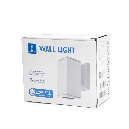 Aigostar - Wandlamp voor buiten 1xGU10/230V wit IP65 hoekig