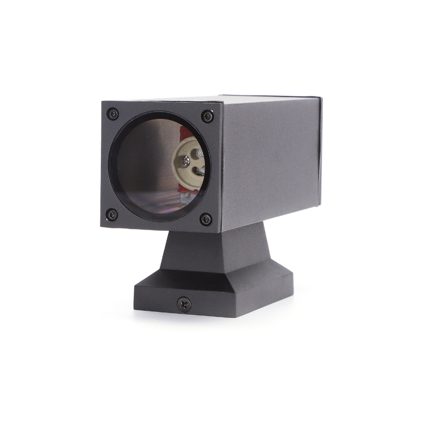 Aigostar - Wandlamp voor buiten 2xGU10/230V zwart IP65 hoekig