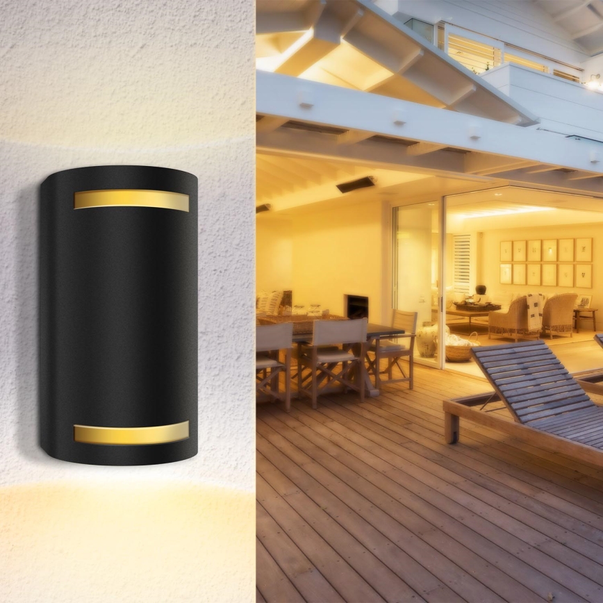 Aigostar - Wandlamp voor buiten 2xGU10/35W/230V zwart IP54