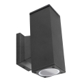 Aigostar - zwarte vierkante buitenwandlamp 2xGU10/230V IP65