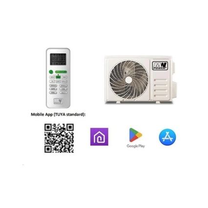 Airconditioner 12K V1 3,5 kW Wi-Fi Tuya wit + afstandsbediening