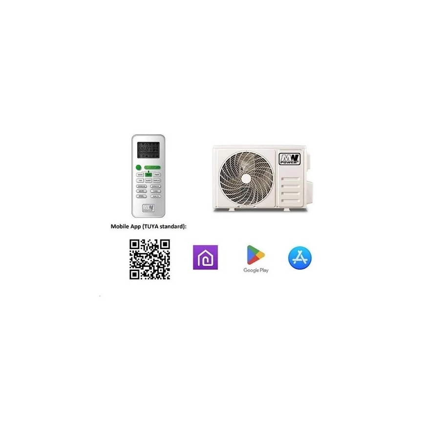 Airconditioner 12K V1 3,5 kW Wi-Fi Tuya wit + afstandsbediening