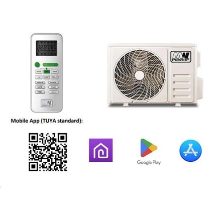 Airconditioning 09K V1 2,6 kW Wi-Fi Tuya wit + afstandsbediening