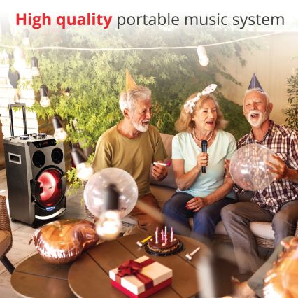 AKAI ABTS-112 - Draadloze luidspreker 300W/230V 7000 mAh + afstandsbediening