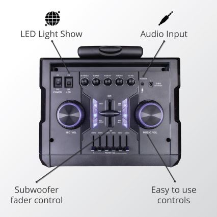 AKAI ABTS-112 - Enceinte sans fil 300W/230V 7000 mAh + télécommande