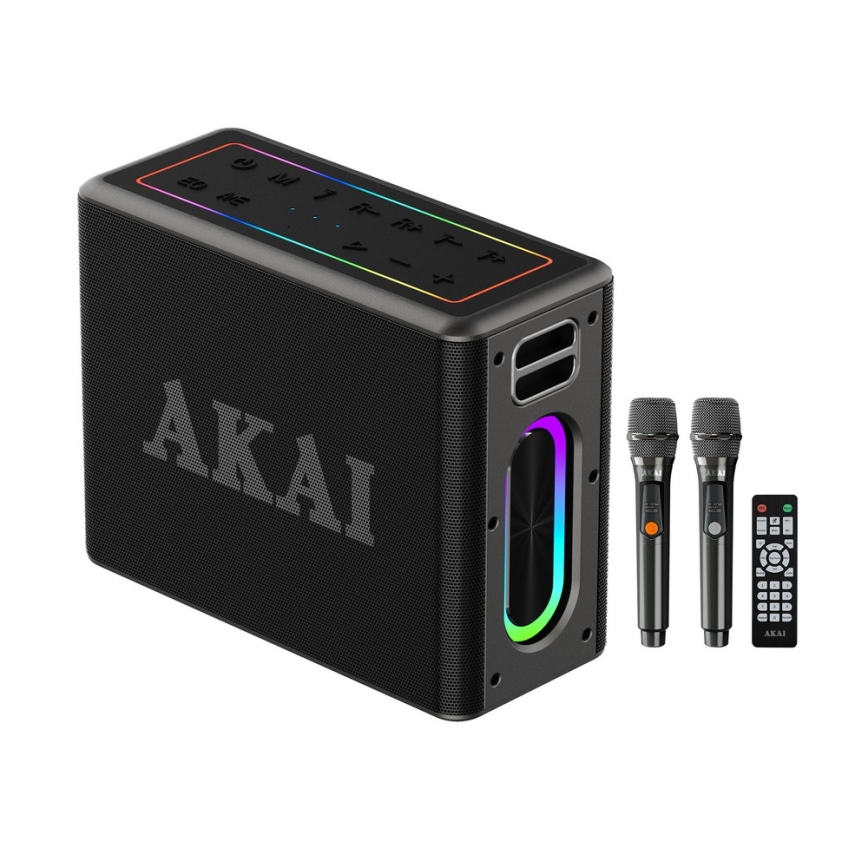 AKAI ABTSW-120 - Draadloze luidspreker met twee microfoons 80W/4000 mAh IPX6