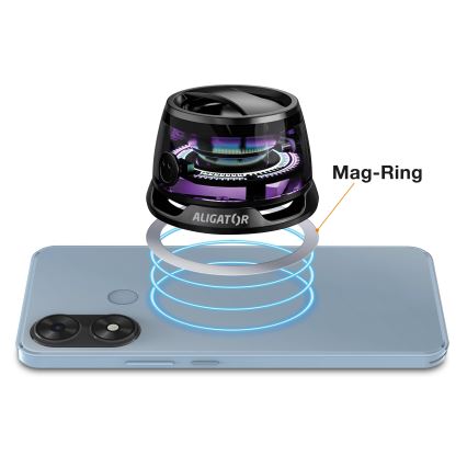 Aligator ABSMB01 - Haut-parleur magnétique pour MagSafe Mini Beat 400 mAh noir