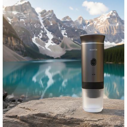 Aligator ACM002 - Cafetière de voyage rechargeable PortaCaffé 3 en 1 72W/7500 mAh gris