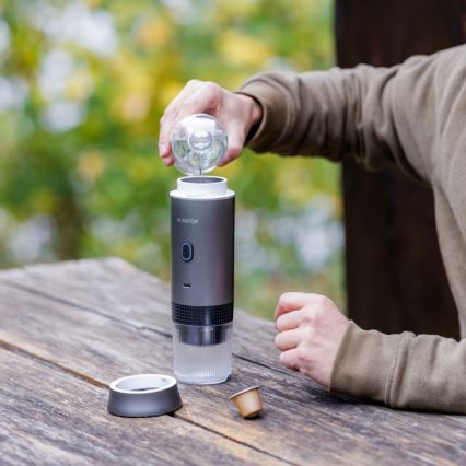 Aligator ACM002 - Cafetière de voyage rechargeable PortaCaffé 3 en 1 72W/7500 mAh gris