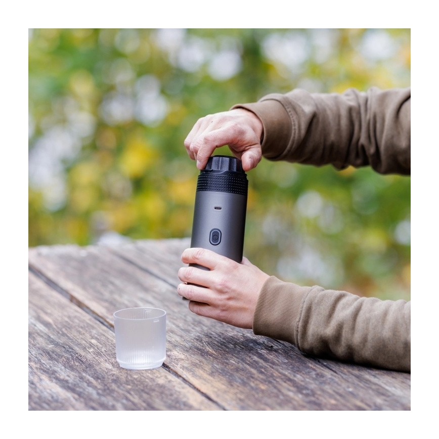 Aligator ACM002 - Cafetière de voyage rechargeable PortaCaffé 3 en 1 72W/7500 mAh gris