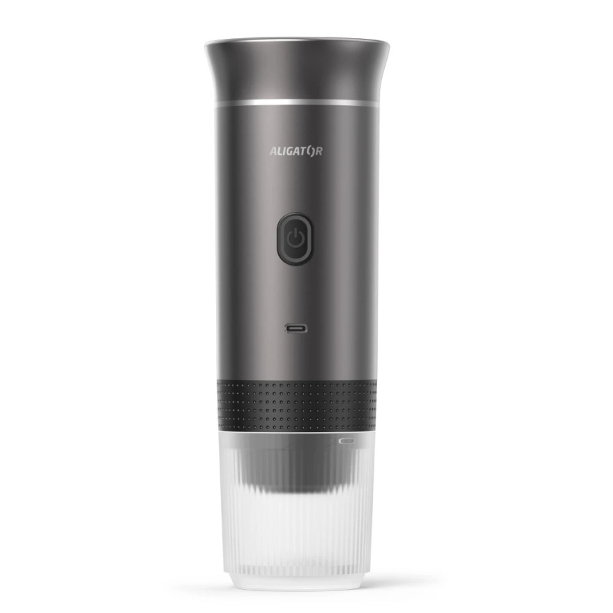 Aligator ACM002 - Cafetière de voyage rechargeable PortaCaffé 3 en 1 72W/7500 mAh gris