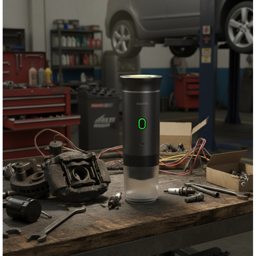 Aligator ACM002 - Draagbare oplaadbare PortaCaffé 3-in-1 koffiemachine 72W/7500 mAh grijs