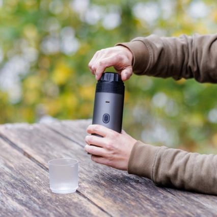 Aligator ACM002 - Draagbare oplaadbare PortaCaffé 3-in-1 koffiemachine 72W/7500 mAh grijs