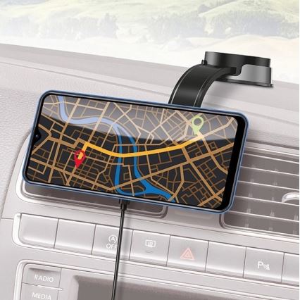 Aligator AMS07BK - MagSafe-autohouder voor telefoon met flexibele arm, zwart