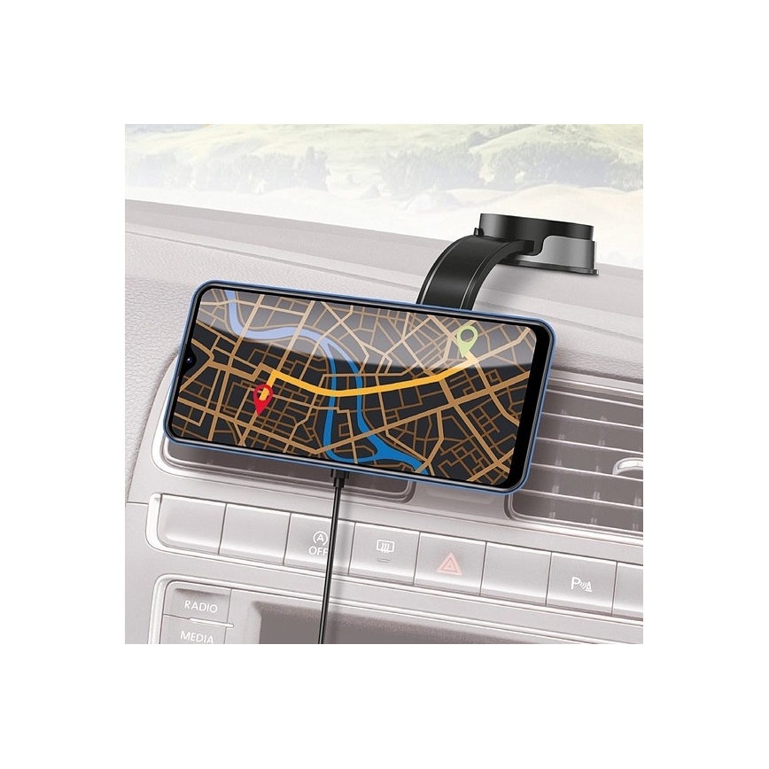 Aligator AMS07BK - MagSafe-autohouder voor telefoon met flexibele arm, zwart