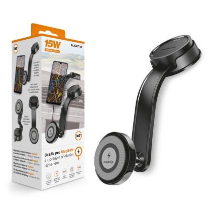 Aligator AMS07BK - Support de téléphone pour voiture à bras flexible MagSafe, noir