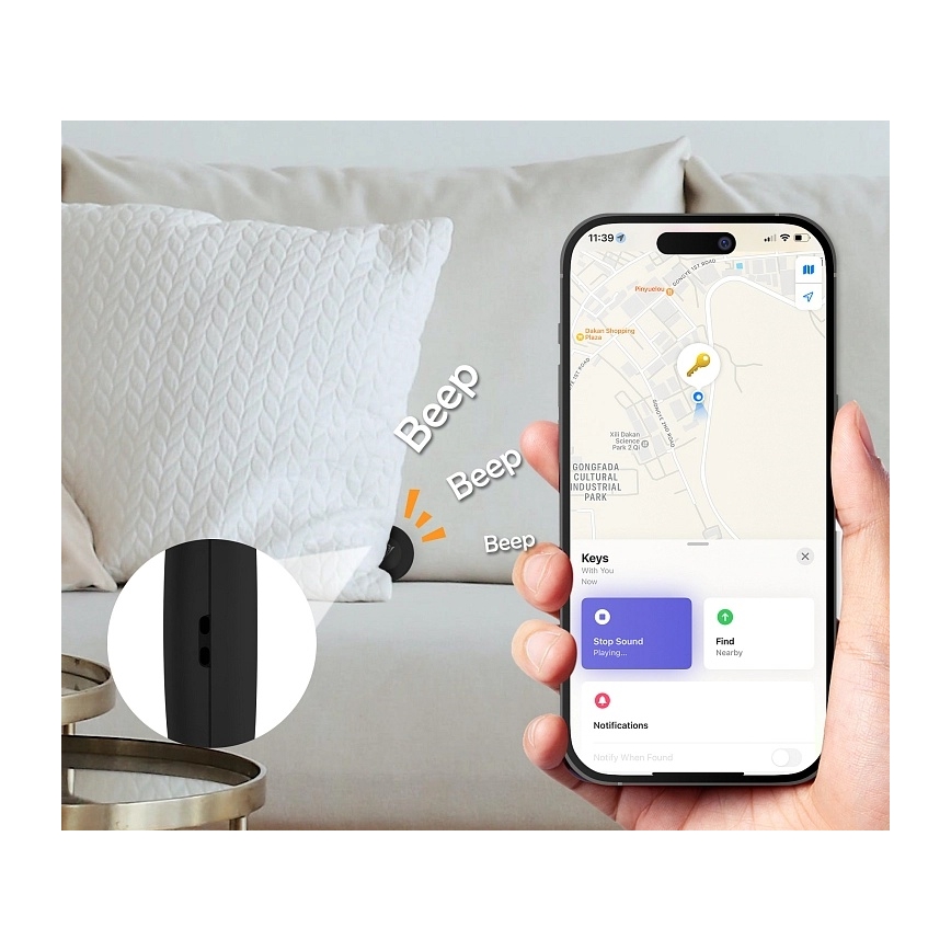 Aligator APD001 - Localisateur Life Tag 1xCR2032 IP65 noir