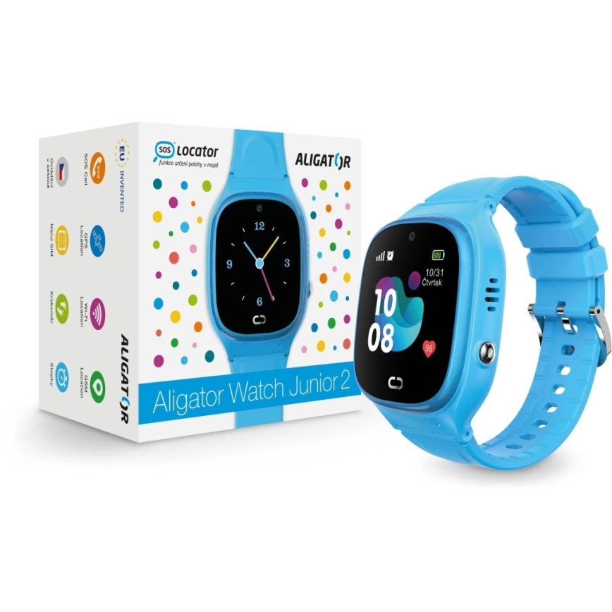 Aligator AW11BE - Smartwatch Watch Junior 2 450 mAh IP67 Wi‑Fi blauw