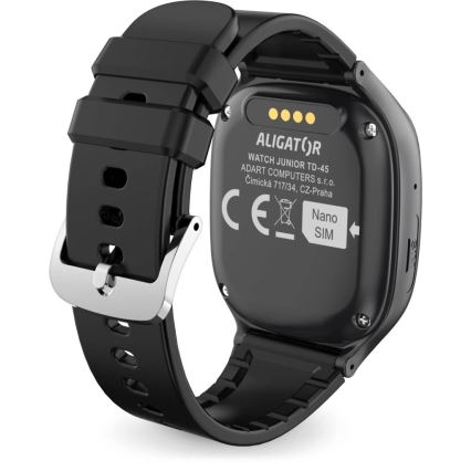 Aligator AW11BK - Smartwatch Watch Junior 2 450 mAh IP67 Wi‑Fi zwart