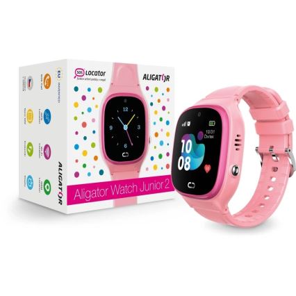 Aligator AW11PK - Montre connectée Watch Junior 2 450 mAh IP67 Wi‑Fi rose