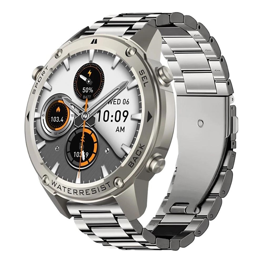 Aligator AW12SR - Montre connectée GPS, batterie 500 mAh, indice IP69K, finition argentée