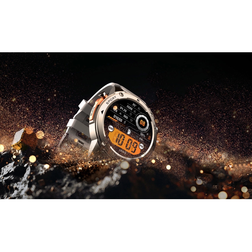 Aligator AW12SR - Montre connectée GPS, batterie 500 mAh, indice IP69K, finition argentée
