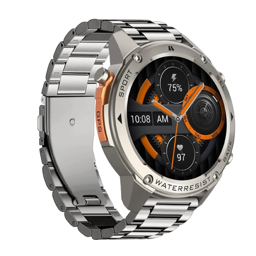 Aligator AW12SR - Montre connectée GPS, batterie 500 mAh, indice IP69K, finition argentée