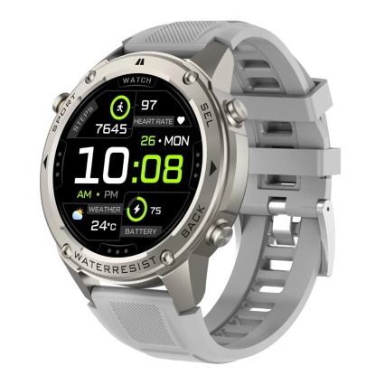 Aligator AW12SR - Smartwatch Watch met GPS, 500 mAh accu, IP69K, zilver