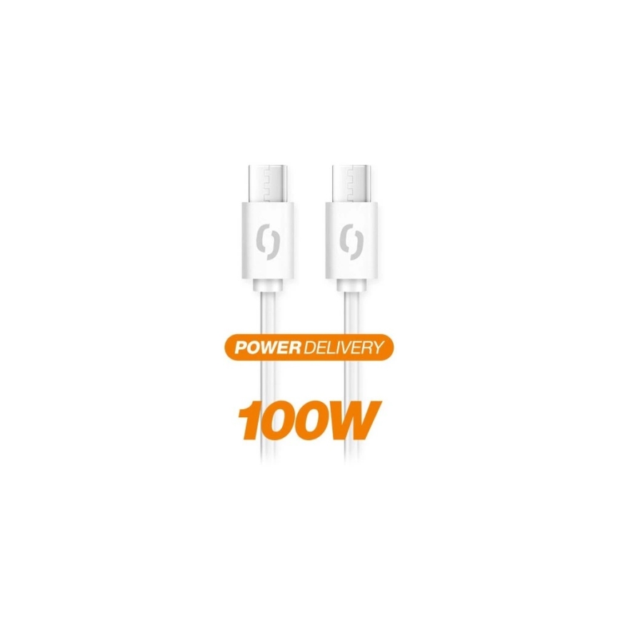 Aligator DATKP47 - USB kabel USB-C / USB-C 100W Power Delivery 1,5m wit