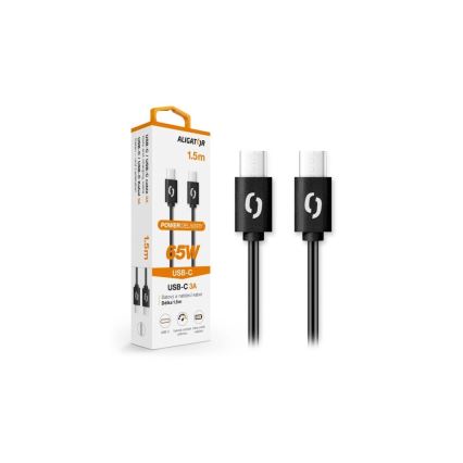 Aligator DATKP48 - USB-kabel USB-C naar USB-C 65W Power Delivery 1,5 m zwart