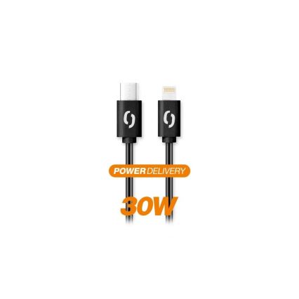 Aligator DATKP50 - USB-kabel USB-C / Lightning 30W Power Delivery 1,5m zwart