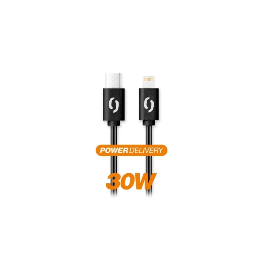 Aligator DATKP50 - USB-kabel USB-C / Lightning 30W Power Delivery 1,5m zwart
