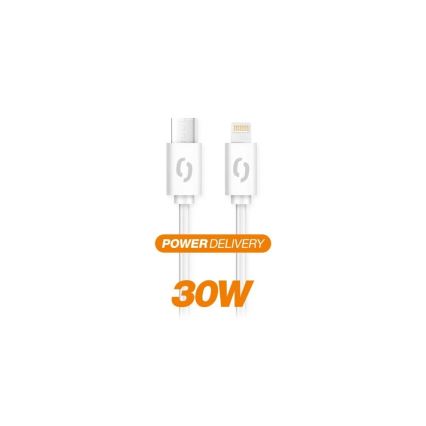 Aligator DATKP51 - USB kabel USB-C / Lightning 30W Power Delivery 1,5m wit