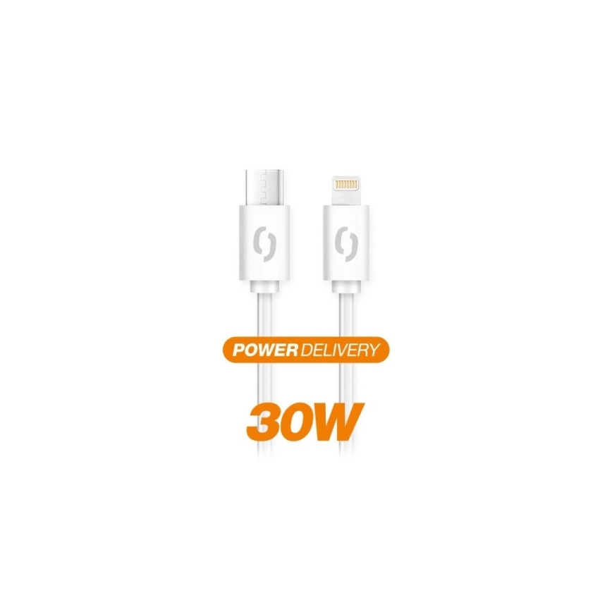 Aligator DATKP51 - USB kabel USB-C / Lightning 30W Power Delivery 1,5m wit