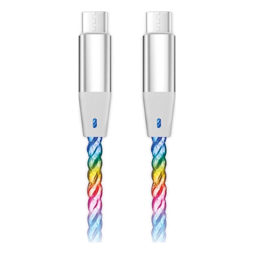 Aligator DATKP62 - USB-kabel USB-C naar USB-C met LED-verlichting, 65 W Power Delivery, 1,2 m