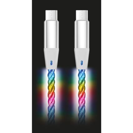 Aligator DATKP64 - USB-kabel USB-C / USB-C met LED-verlichting 65W Power Delivery 0,5m