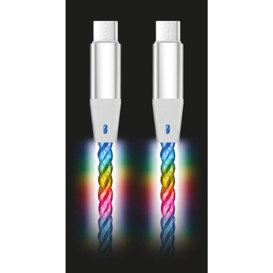 Aligator DATKP64 - USB-kabel USB-C / USB-C met LED-verlichting 65W Power Delivery 0,5m