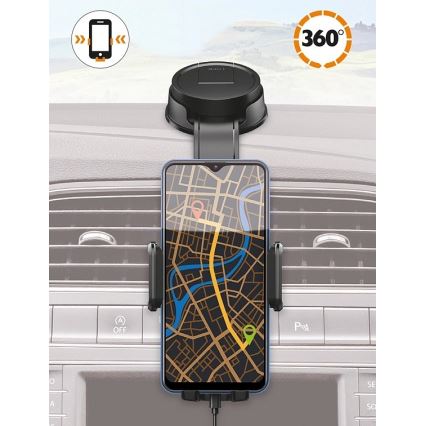 Aligator HA25 - Support de téléphone pour voiture à bras flexible, noir
