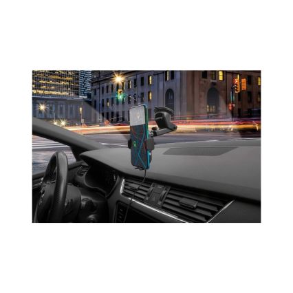 Aligator HAK2 - Self-closing auto phone mount met 15W Qi draadloze charging, zwart