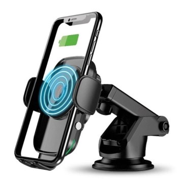 Aligator HAK2 - Self-closing auto phone mount met 15W Qi draadloze charging, zwart