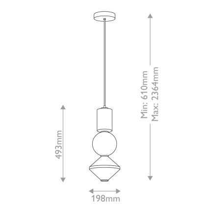 Alora Mood - BIJOU LED-hanglamp aan kabel, 20W/230V, 3000K, mat chroom