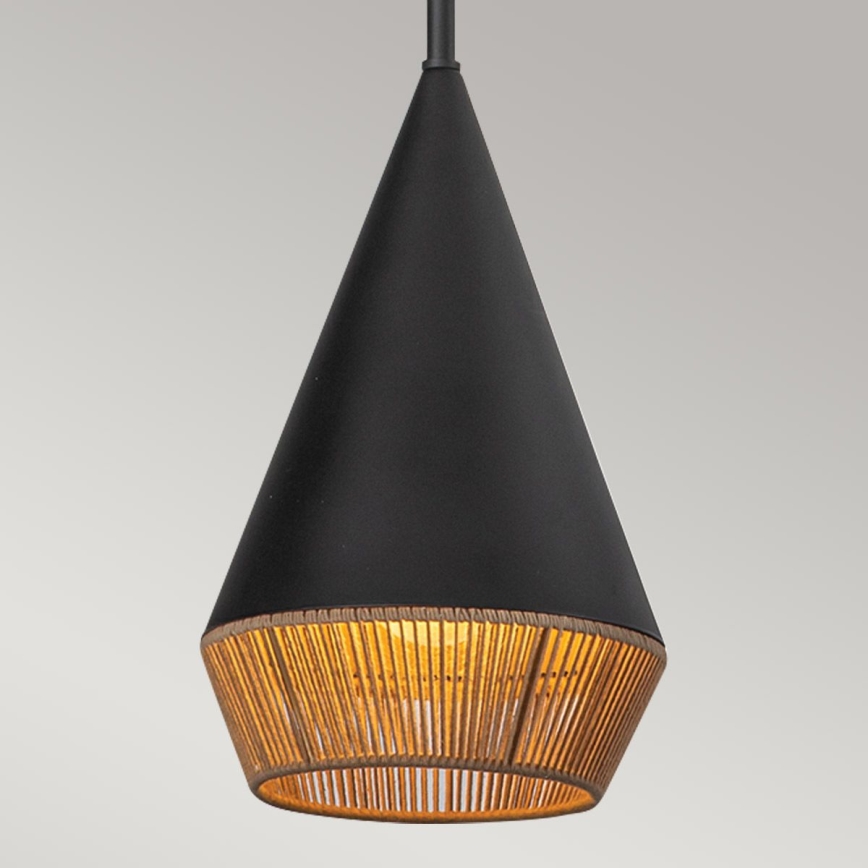 Alora Mood - DAPHNE hanglamp met staaf 1xE27/60W/230V Ø 18,1 cm zwart/bruin