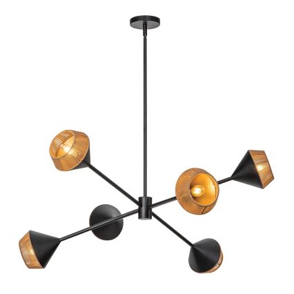 Alora Mood - Kroonluchter met stang DAPHNE 6xE14/40W/230V zwart/bruin