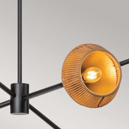 Alora Mood - Kroonluchter met stang DAPHNE 6xE14/40W/230V zwart/bruin